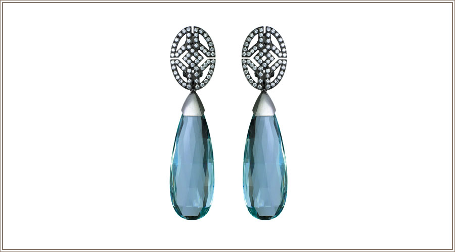 Bernhard Grassl Juwelier München Ohrschmuck Keltische Clips Aquamarin