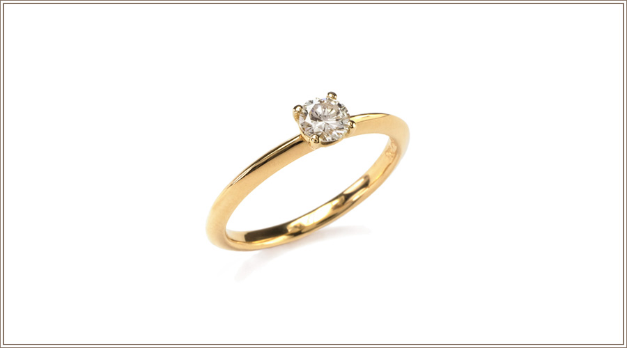 Bernhard Grassl Juwelier München Verlobungsring Brilliant Solitaire in Gelbgold